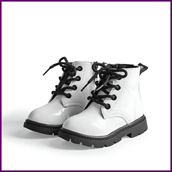 Toddler Hiking Boots PU Leather Rubber Sole Ankle Sneakers Durable - Picture 2 of 8